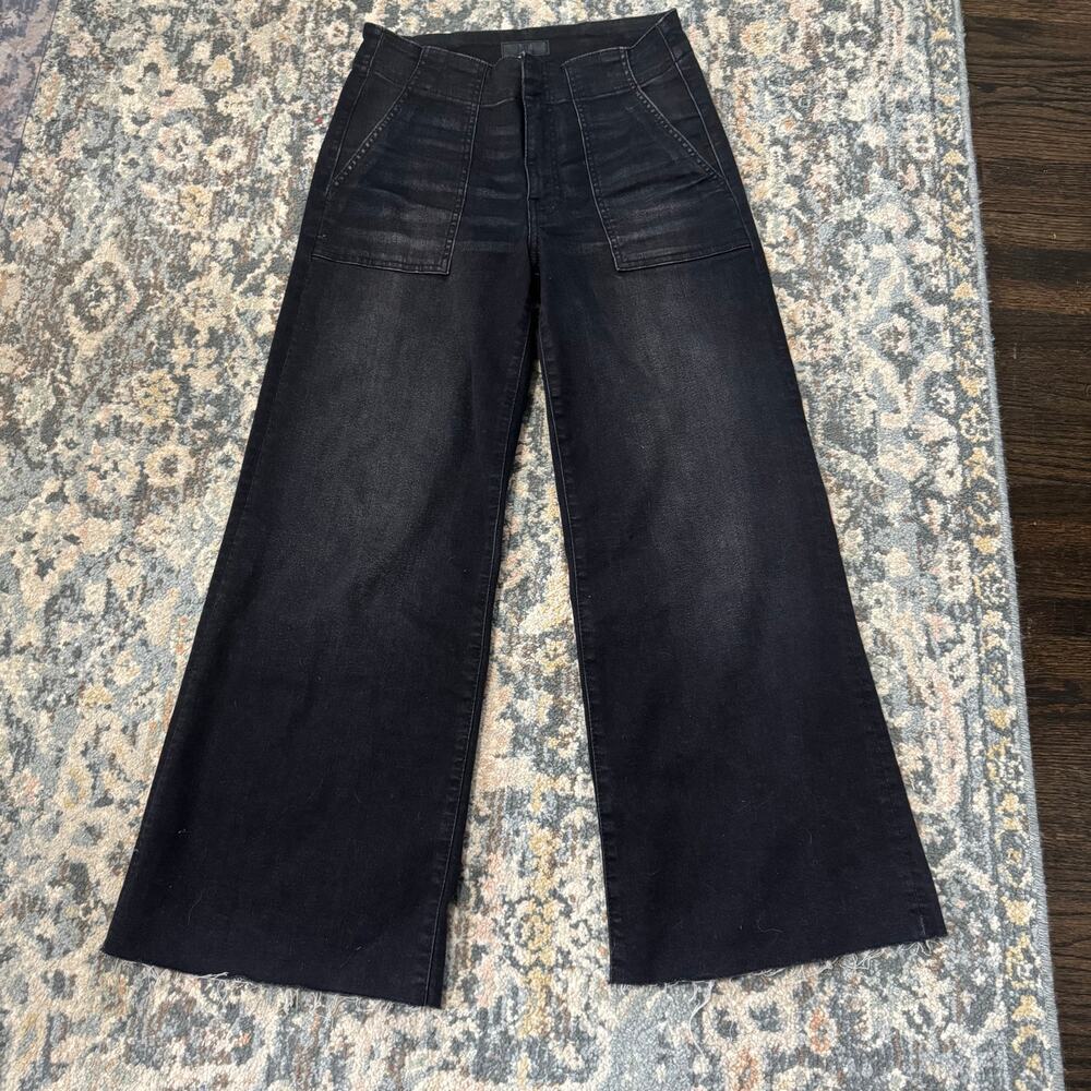 KUT from the Kloth Meg High Rise Wide Leg Jean- Size 0- Black Wash